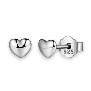 New Woman’s S925 Sterling Silver Solid Heart Minimalist Stud Earrings